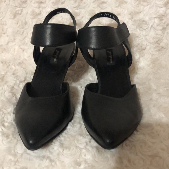 Paul green black leather heels with Velcro ankle strap size 7 - Picture 2 of 10